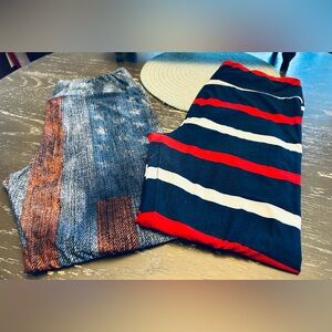 2 pair of LuLaRoe TC 4th of July leggings.🇺🇸 Both in excellent condition.